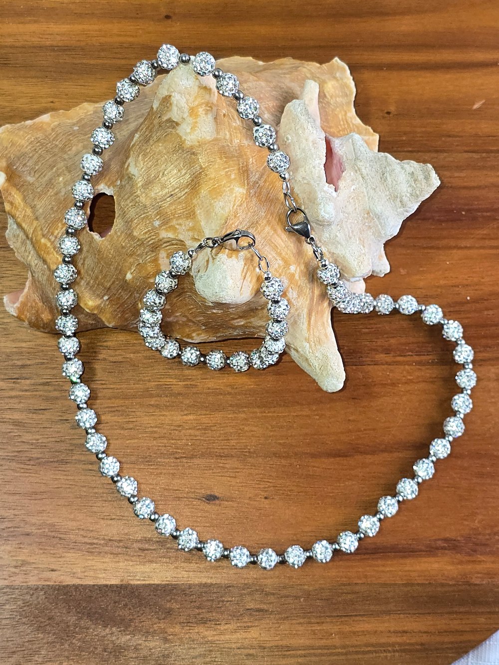 Image of Disco ball iced blinged out necklace and bracelet set