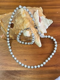 Image 1 of Disco ball iced blinged out necklace and bracelet set