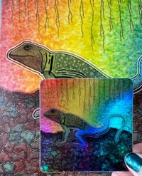 Image 1 of Collared Lizard holographic sticker
