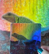 Image 2 of Collared Lizard holographic sticker