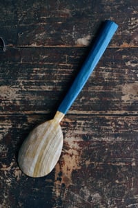 Image 4 of Handcarved cherry eating spoon-  Blueberry winter