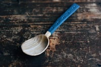 Image 2 of Handcarved cherry eating spoon-  Blueberry winter