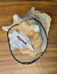 Image 1 of Hematite natural gemstone crystal beaded necklace