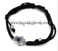 Image 1 of Rotating Evil Eye Hamsa Bracelet (Adjustable)