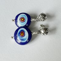 Image 4 of Blue Earrings with Murrini