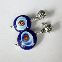 Image 1 of Blue Earrings with Murrini