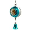 Aqua Reflector with Bell Glass Christmas Tree Ornament 