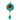 Aqua Reflector with Bell Glass Christmas Tree Ornament 