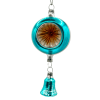 Image 2 of Reflector Glass Christmas Tree Ornament - Aqua, Pink or Red 