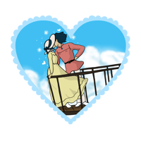 Image 1 of Howl and Sophie Heart Sticker
