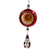 Red Reflector with Santa Glass Christmas Tree Ornament