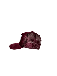 Image 2 of Burgundy X Burgundy Trucker Hat 