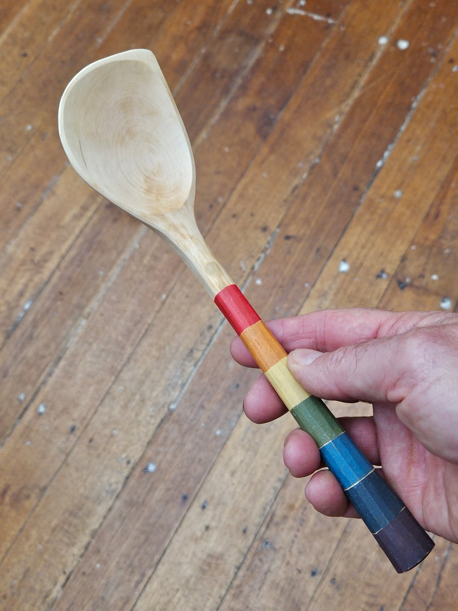 Image of Pear wood Rainbow Cooking Soulspoon 