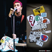 Image 1 of  Billie Joe guitar stickers Version BJ 1994 Green Day vinyl decal Fernandes Blue. Set 18 (UP