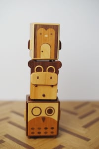 Image 2 of Handcrafted 1:6 Scale Miniature Animal Cabinets for Dollhouses (Walnut & Beech)