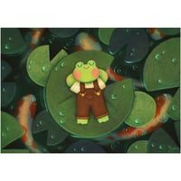 Image 1 of print frog's lily pond