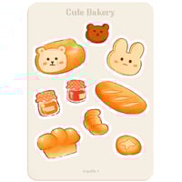 Image 1 of planche de stickers - cute bakery