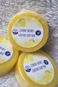 Image 1 of Lemon sherbert loofah soap bar