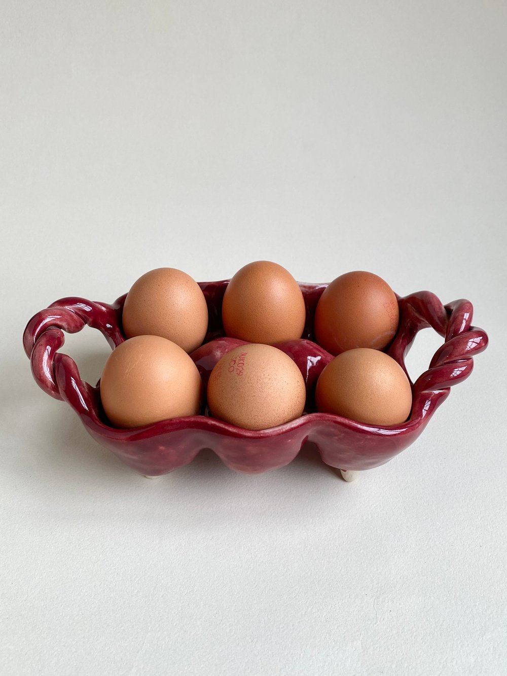 Image of Burgundy Egg Tray