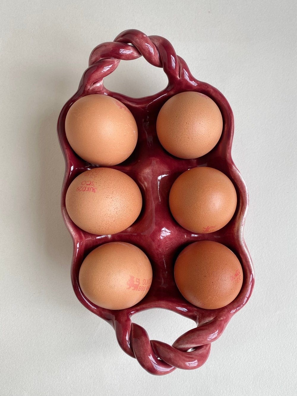 Image of Burgundy Egg Tray