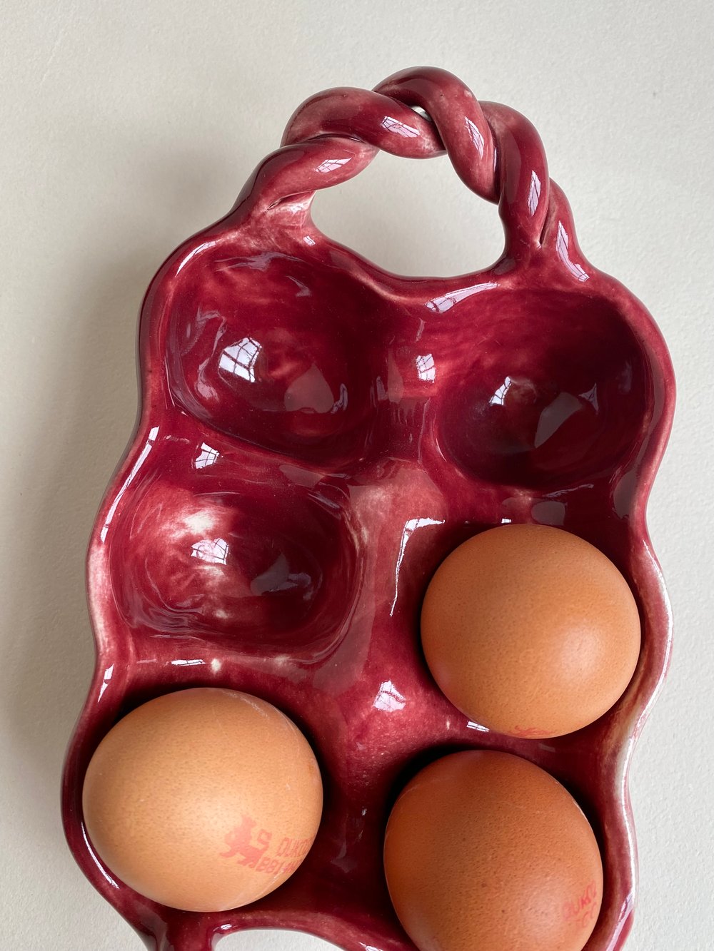 Image of Burgundy Egg Tray