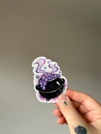 Image 2 of Spooky Cauldron Stickers HOLOGRAPHIC