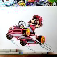 MARIO KART INK ORIGINAL ART SIGNED