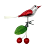 Red Bird with Berries and Clip Christmas Tree Ornament