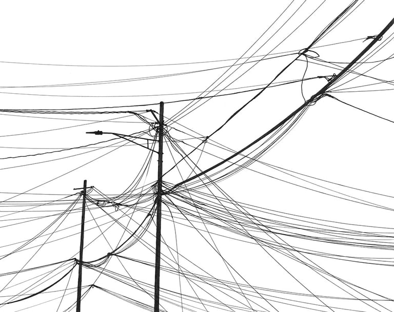 Power Lines Drawing #106 (Hamtramck)