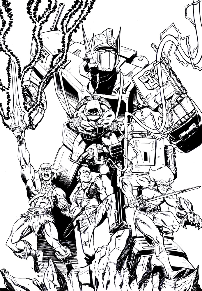 Image of PROJECT 1984 (ish): OPTIMUS PRIME, LEONARDO, PETER VENKMAN, HE-MAN, LION-O