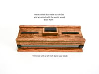 Image 6 of Oak wood Keepsake Box accented with exotic Black Palmm edged with band saw blade, Wood Knife Box