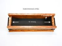 Image 7 of Oak wood Keepsake Box accented with exotic Black Palmm edged with band saw blade, Wood Knife Box