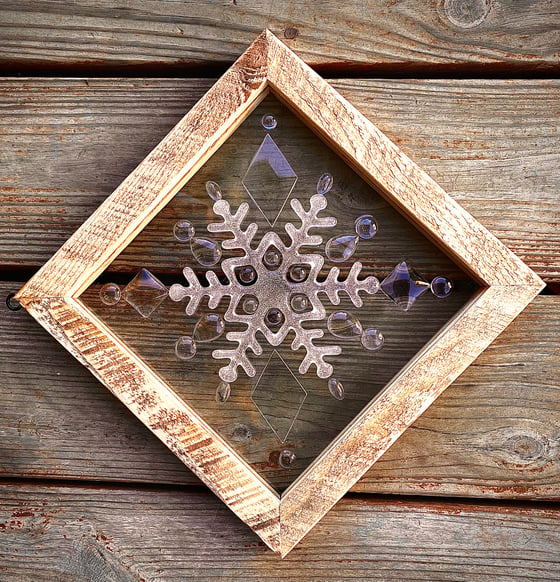 Image of Clear framed snowflake 