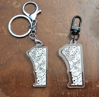 Snow Leopard Snuggle Acrylic Keychain