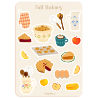 Image 1 of planche de stickers fall bakery