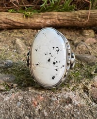 Image 2 of WL&A Handmade White Buffalo Thunderbird Signet Ring - Size 10