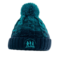 OMBRE WINTER BEANIE - TEAL/NAVY