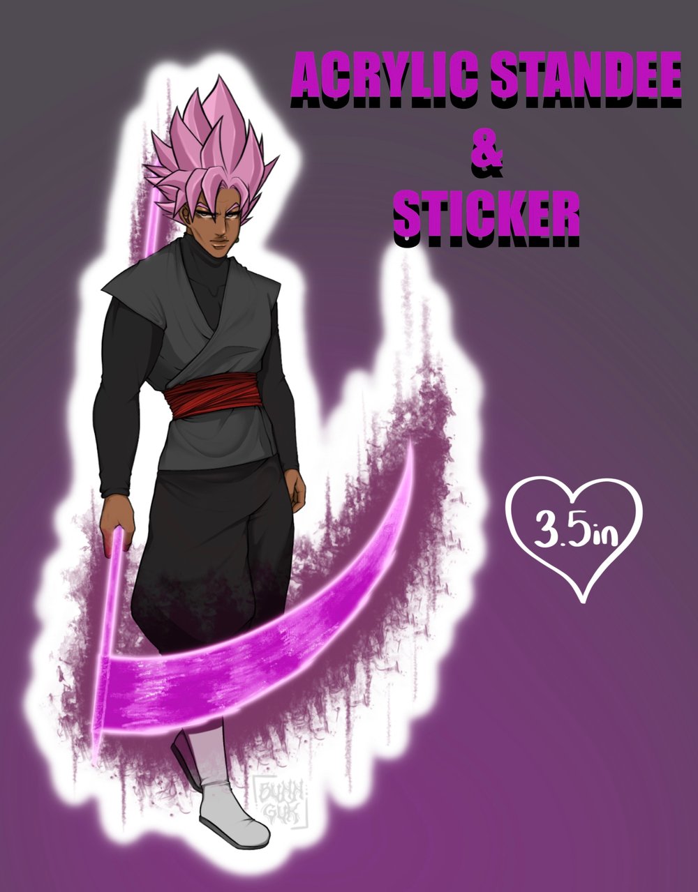 Image of Goku Black Acrylic Standee and Sticker (Pre-Order)