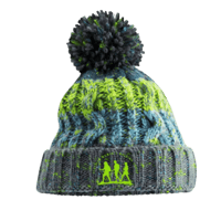 CORKSCREW BEANIE - GREY/GREEN/BLUE