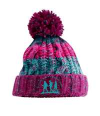 CORKSCREW BEANIE - PINK/TEAL/NAVY