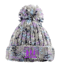 TWISTER BEANIE - GREY/LAVENDER TWIST