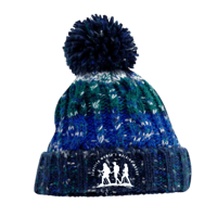 CORKSCREW BEANIE - NAVY/GREEN/WHITE