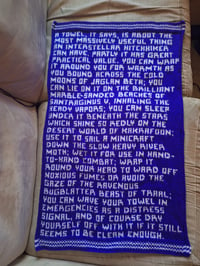 Image 6 of Hitchhiker's Guide Towel with Full Quote - Made to Order