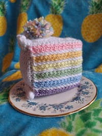 Image 14 of Knitted Cake Slices - Rainbow, Neon, Funfetti, Checkerboard, and Vampire Drips Now Available!