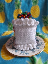 Image 6 of Knitted Cake Slices - Rainbow, Neon, Funfetti, Checkerboard, and Vampire Drips Now Available!