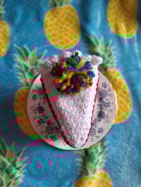 Image 5 of Knitted Cake Slices - Rainbow, Neon, Funfetti, Checkerboard, and Vampire Drips Now Available!