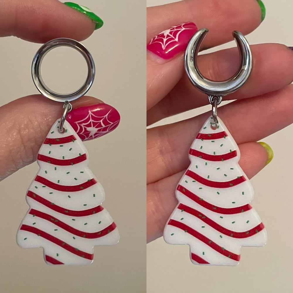 Image of Holiday Tree Cake Dangles (sizes 2g-2")