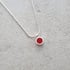 6mm Silver Dot Pendant in Red Image 2