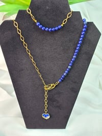 Image 7 of Lariat necklace with lapis lazuli natural crystal