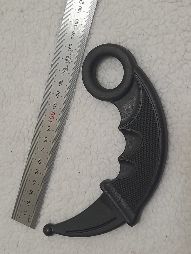 Polypropylene Training Karambit Knife with Safe Rounded Tip Black